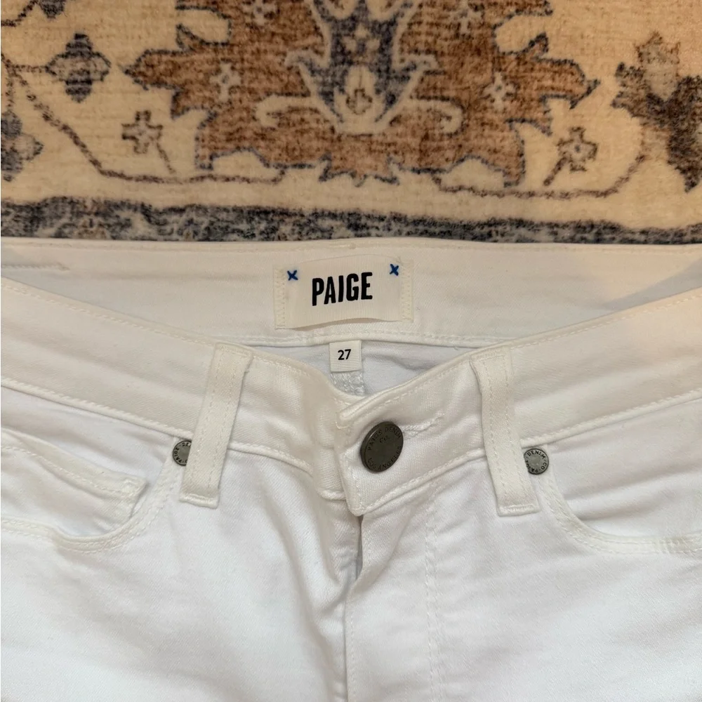 PAIGE Women's Jacqueline Straight Crisp White Ankle Jeans - Picture 3 of 8